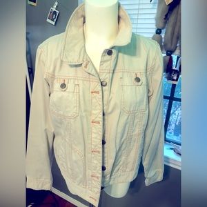 Caribbean Joe Jean Jacket in Cream Color